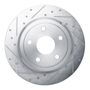 Dodge Durango Brake Rotor (1) - Rear Left - R1 Concepts - Drilled & Slotted - Silver - `11-`22 Dodge Durango Brake Rotor (1) - Rear Left - R1 Concepts - Drilled & Slotted - Silver - `11-`22